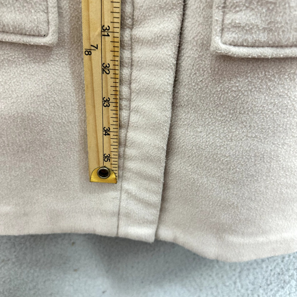 Thakoon Collective Trench Coat Womens Small Ivory Wool Blend Pocket Front Luxury - Picture 6 of 7